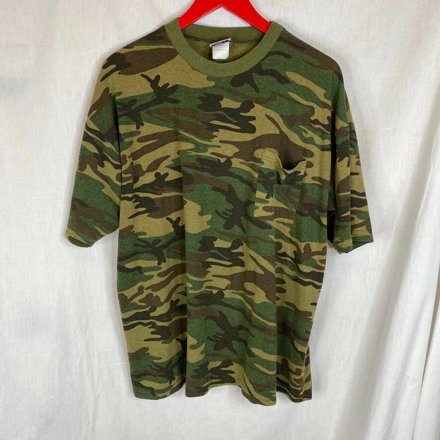

Tejidos Imperial camo pocket t-shirt sz Large gorp hunting 90s y2k cotton blend S