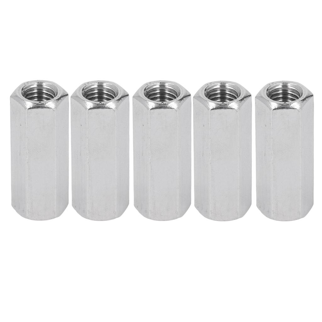 5PCS Hex Coupling Nuts 304 Stainless Steel Thread Connection Nut for Bolt Stud Machine Screws