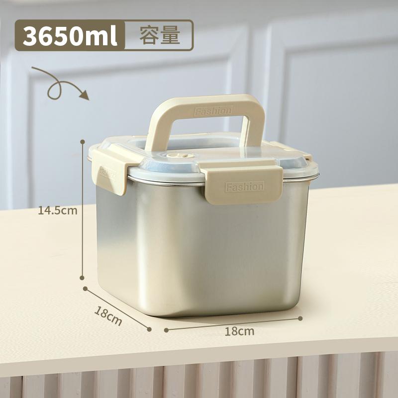 Practical Stainless Steel Food Container Storage Box Stainless Steel Lunch Box Kitchen Food Storage Box Handle