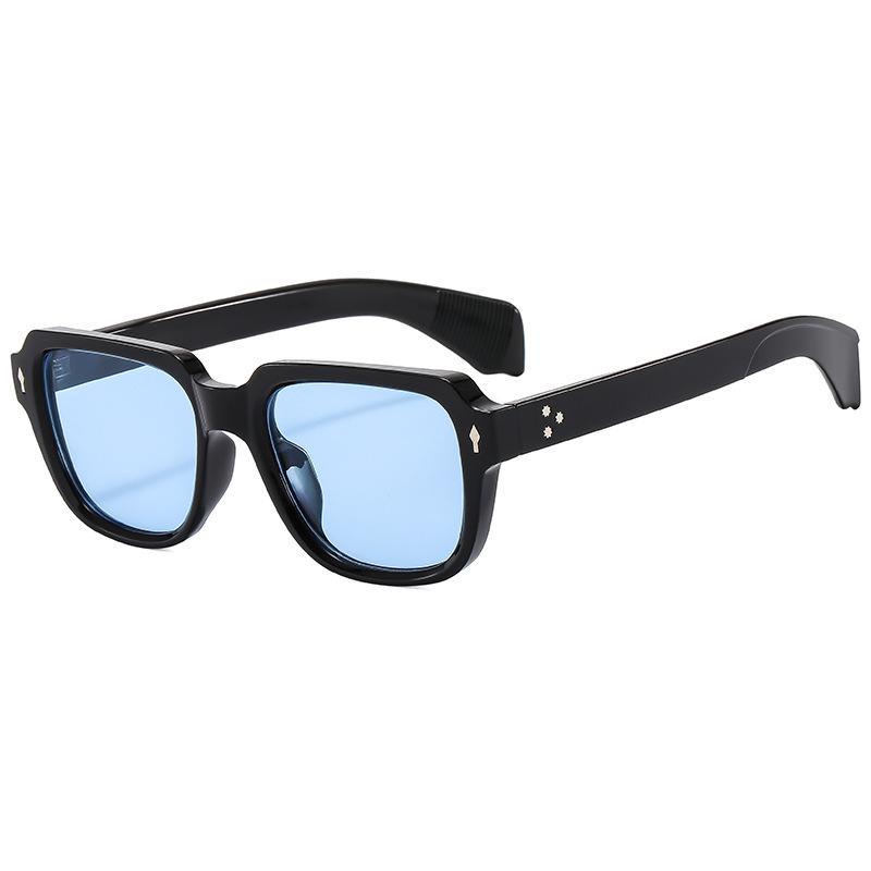 Square Frame Rice Nail Retro Sunglasses Men'S Glasses Sunglasses Women'S