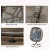 Swivel Egg Chair with Cushions, Foldable Basket Seat and Metal Frame, Indoor Outdoor Lounge Chair for Balcony, Patio and Living Room, Grey
