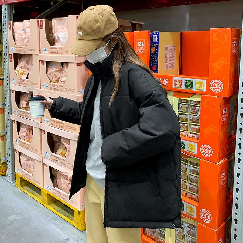 Down cotton jacket padded jacket women's 2025 autumn and winter new thickened collar collar loose and versatile student padded jacket
