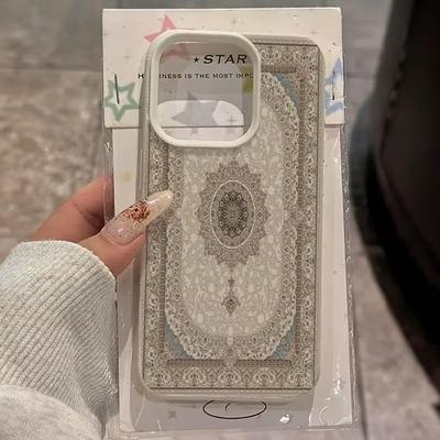 Retro Lichee Leather Pattern Phone Case For Samsung S26 S25 S24 S23 S22 S21 S20 Plus FE Ultra 5G Shockproof Cover Persian Carpet