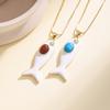 Nidin Hot Sale White Enamel Fish Pendant Necklace For Women Ocean Animal Charm Clavicle Chain Boho Summer Beach Jewelry Gifts