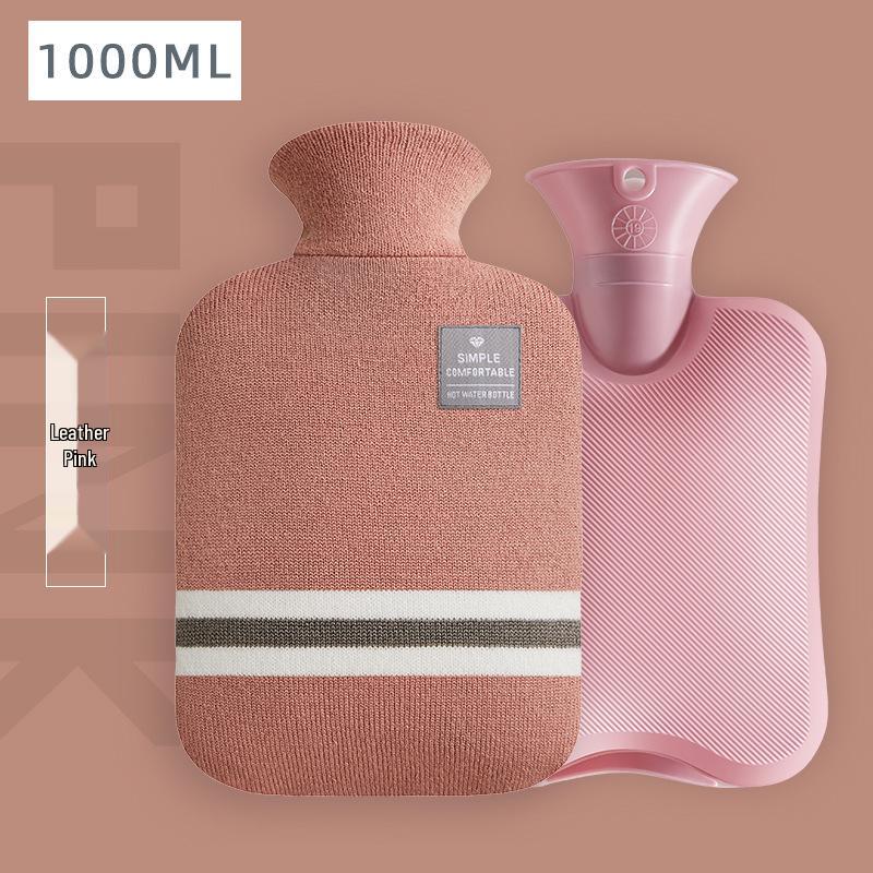 

Ladies Large Hot Water Bottle with Knitted Cover - Warm Compress & Hand Warmer