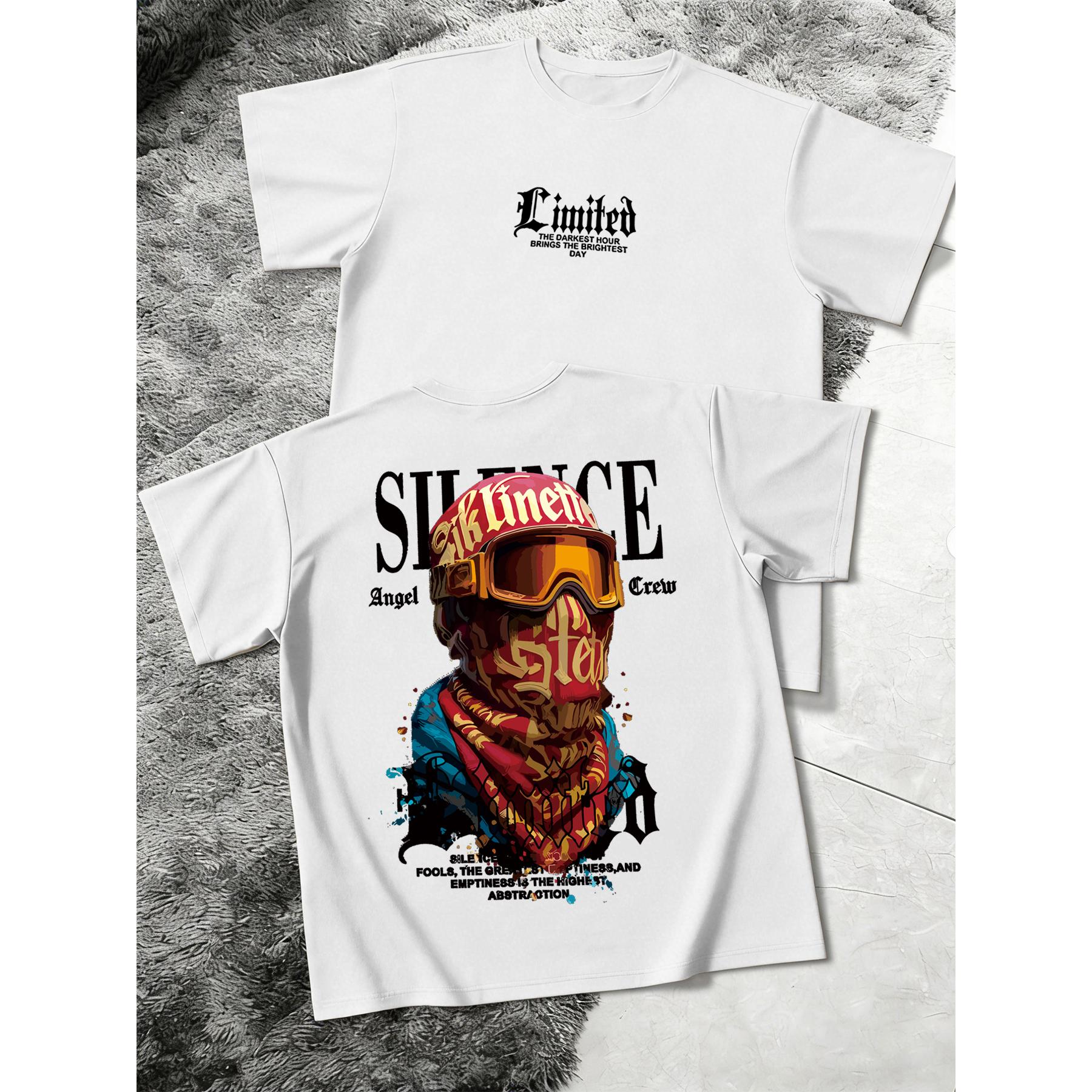 

Y2K Subculture Masked Ski Goggles Print Short-Sleeve T-Shirt – American Street Hip-Hop Style Summer Short-Sleeve T-Shirt XXL білий