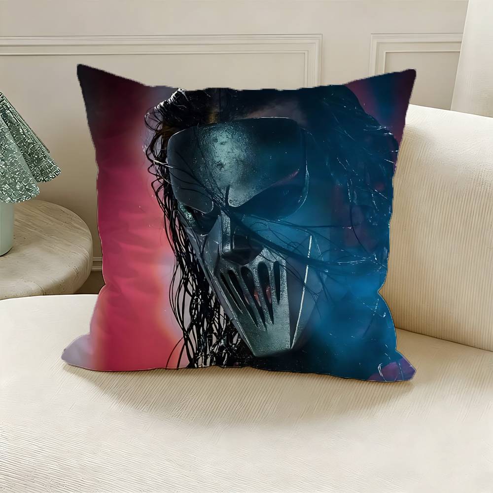 S-slipknot Polyester Printed Pillow Cover Square 30 35 40 45 50 55 cm Soft for Sofa Bed Car Home Decor