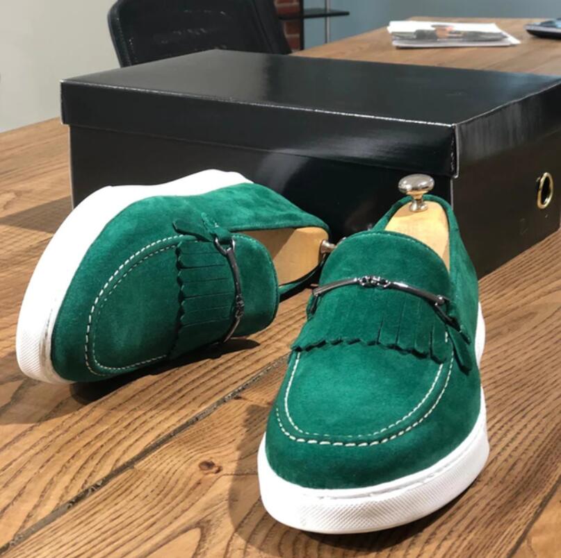 2024Men's Vulcanize Shoes  Brown Gray Yellow Faux Suede Shoes mens causal shoes vulcanizar los zapatos loafers rahat ayakkabılar