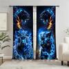 3D Sacred Blue Dragon Curtains Animal Wolf Curtains 2 Panels Children's Room Bedroom Decor Curtains Living Room Balcony Decor