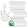 90x Keychain Pendants Shaped Blank Acrylic Cow Ear Blanks for DIY Projects Craft
