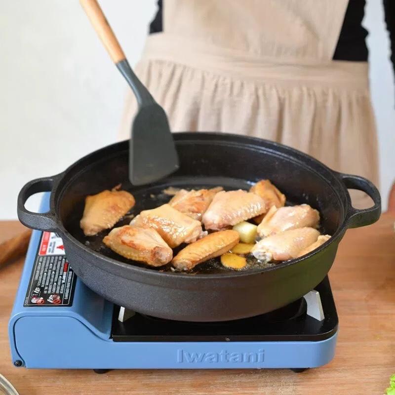 UOTUO Cast Iron Double-Handle Frying Pan