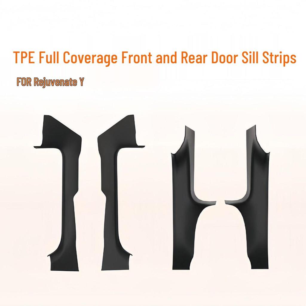 Tesla 25 Refresh Model Y TPE Door Sill Strips & Anti-kick Full Coverage Set
