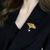 Temperament Ginkgo Biloba Brooch High-end Female Elegance Delicate Crystal Brooch Light Luxury Niche Design Pin with Accessories