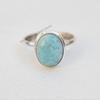 Natural Larimar Ring-Handmade Ring-Oval Gemstone Ring-925 Sterling Silver Ring- Simple Ring-Gift for her-Promise Ring