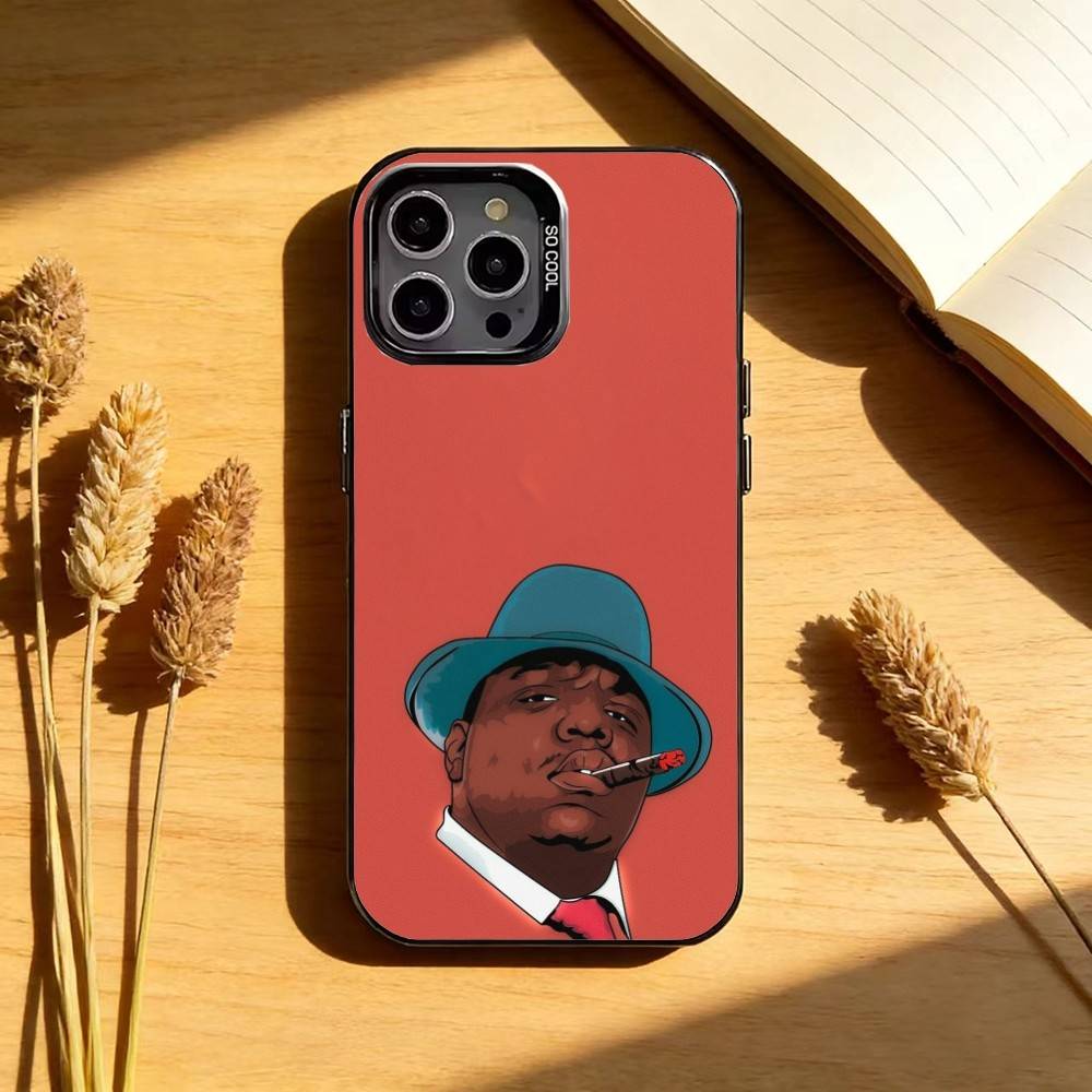 B-Biggie Smalls B-BIG Art Phone Case For iPhone17,16,15,14,13,12,11 Plus,Pro Max Black Candy silver phone case