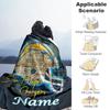 Football Cap Customize Your Name Blanket Gift Personalized Blanket Comfortable Perfect for Chair Bedding Bed Picnics Four Seasons Universal