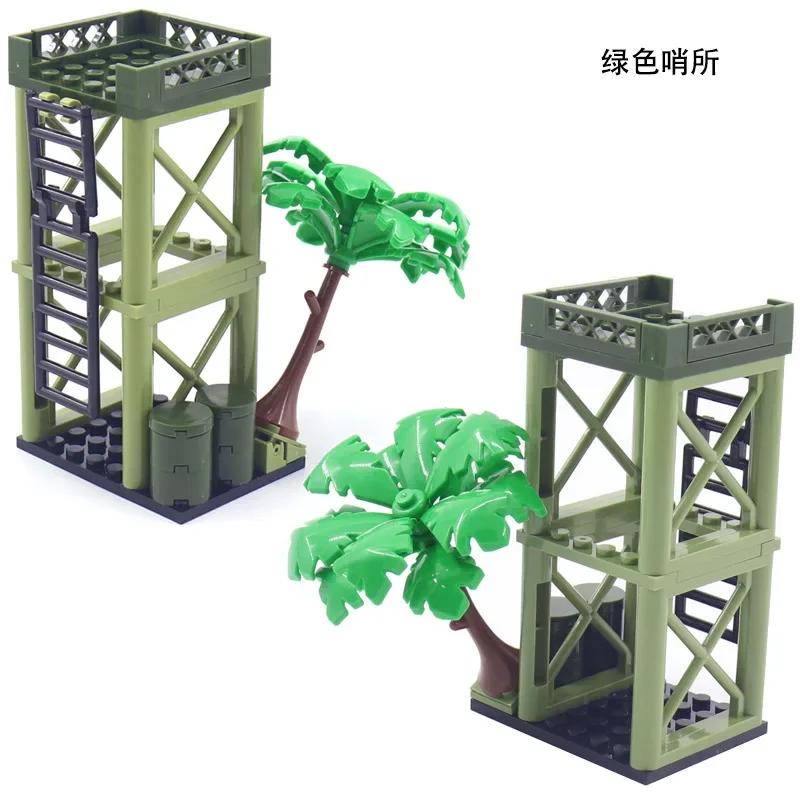 MOC scene building block accessories Matching - Military outpost outpost lookout small particle building block toy gift