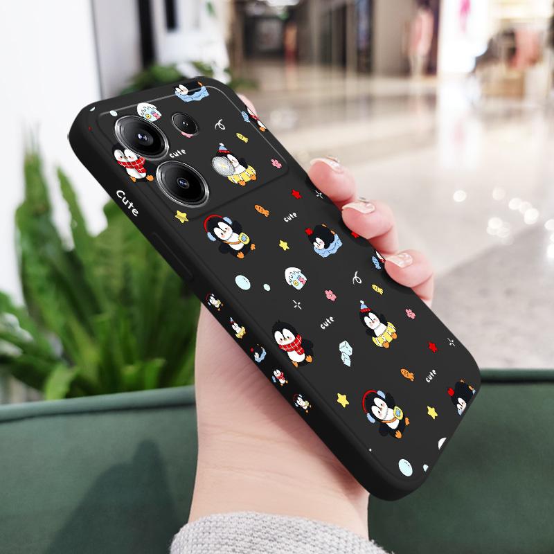 

Cute Penguin Phone Case For Xiaomi Poco F8 F7 X7 X6 F6 M6 M5 M5S F5 X5 F4 X4 M4 F3 X3 Ultra Pro GT Silicone Cover Poco F8 Ultra чорний