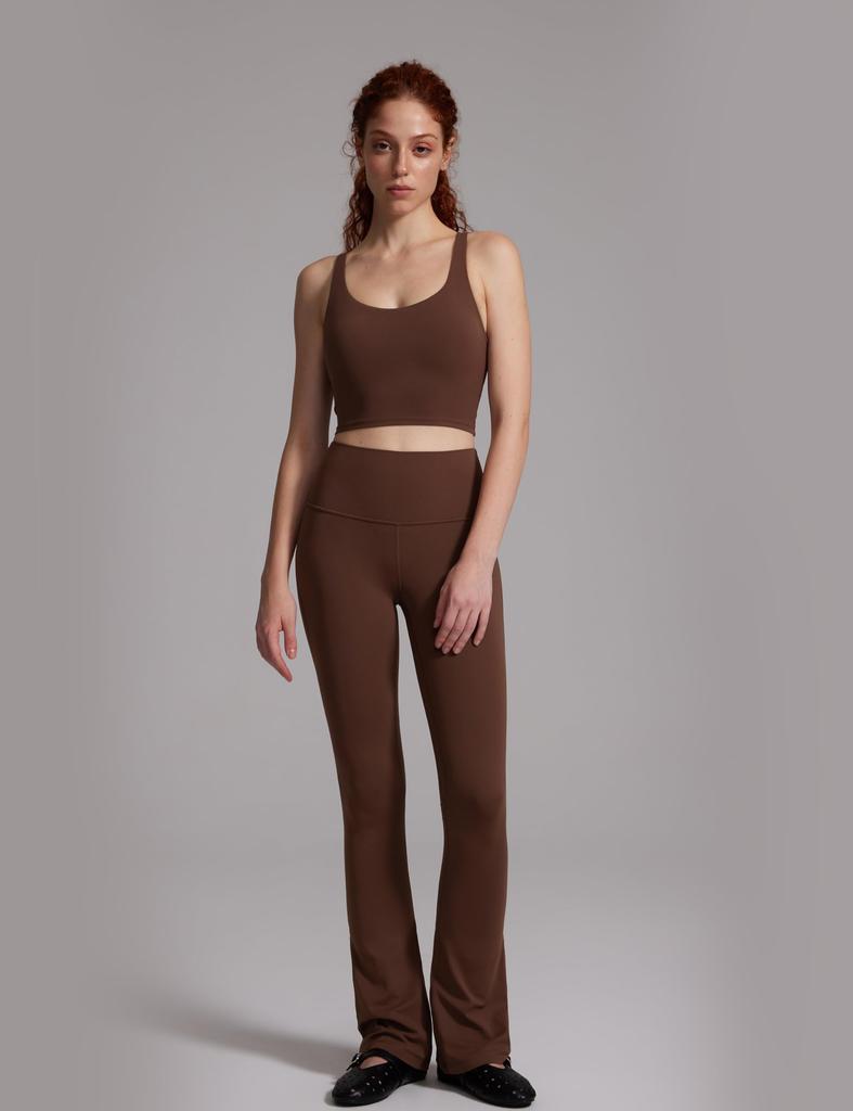 CRZ YOGA Yoga Bra Crossback Sports Yoga Asian Coffee Size L Top, Bra, Wireless, Quick-Drying, Padded, Top, Fit, Butterluxe, Brown,