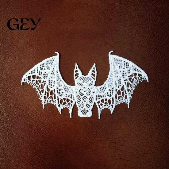 Embroidered Patch Accessories 2PCS Halloween Bat Patch, Lace Gothic Wing Design Non-fading Fabric Patches DIY Clothing Badges, for Backpacks