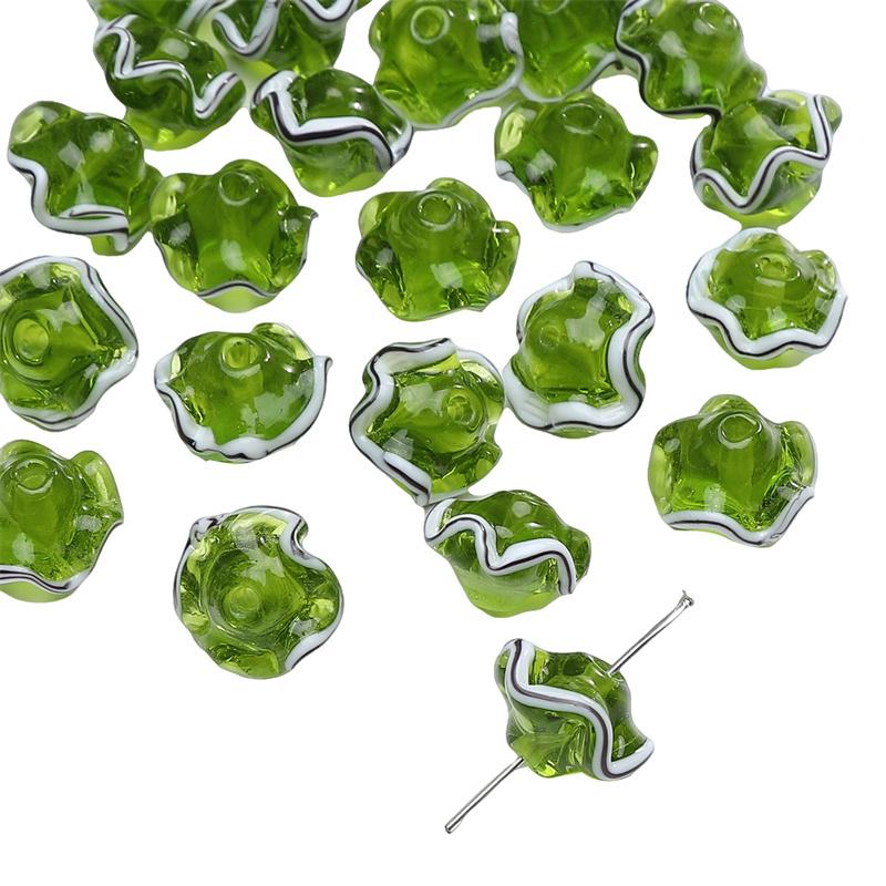 

17x12 мм хрустальные стеклянные бусины японская юбка для девочек подол свободные бусины-разделители для изготовления ювелирных изделий DIY браслет ожерелье зелёный