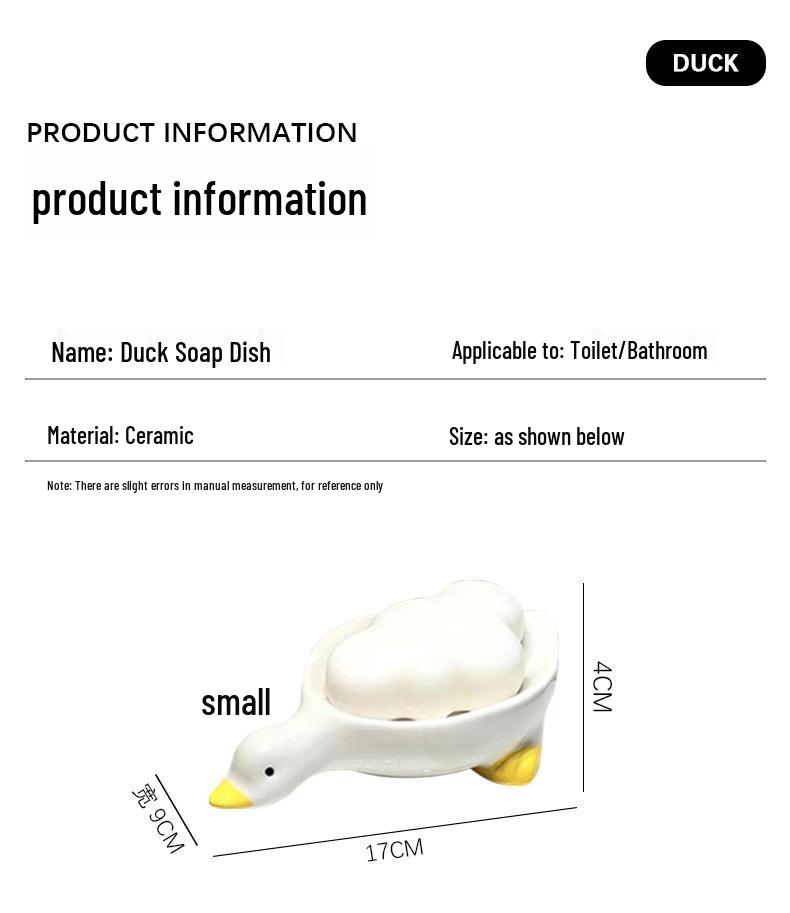 Duck Soap Holder - Draining, No Water Accumulation, No Drill Needed for Bathroom Sink.