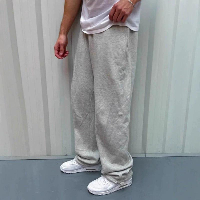 Woman Jogging Straight Sweatpants Street Style Wide Leg Pants Casual Solid Colors Versatile Loose Men's Pants