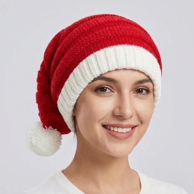 Green Red Santa Beanie Hat Santa Claus Striped Hat All-match Christmas Knitted Hat Christmas