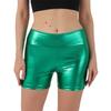 Shorts de Yoga Extensibles Taille Haute pour Femmes Aspect Brillant Shorts de Sport Biker pour Tenue de Sport Danse Course à Pied Vélo