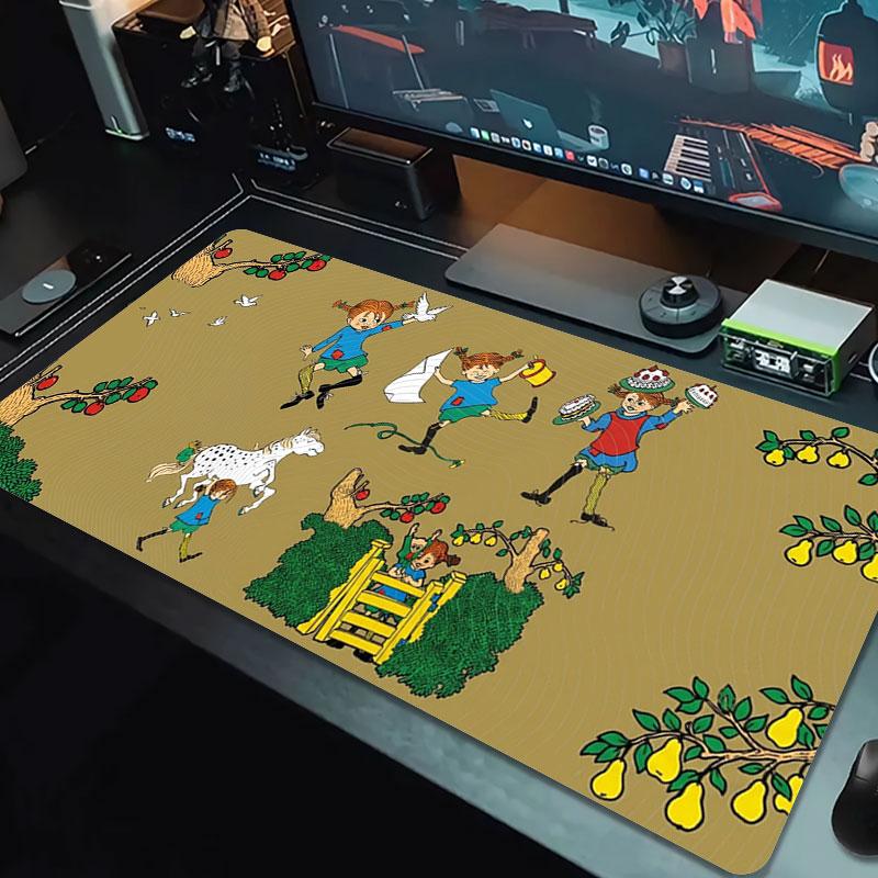 Pippi Longstocking Large Size Mouse Pad Large Gaming Table Cushion Non-slip Laptop Tablet Big Mousepad XXL Mat Mini PC Playmat With Lock edge