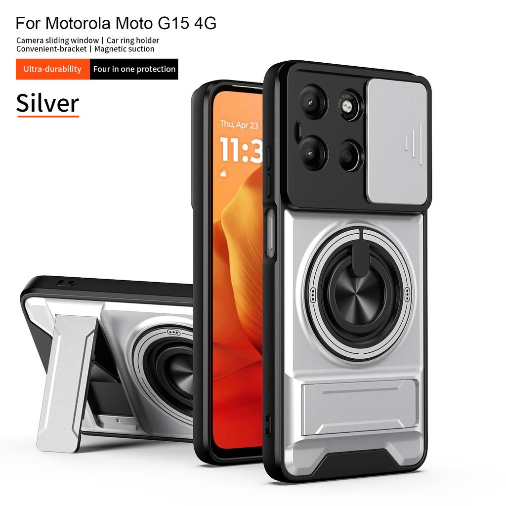 Für Motorola G15 Hülle Moto G17 Abdeckung Moto G15 Power G17Power Magsafe Magnetischer Klapphalter Militärische Panzerung Kamera Schutzhülle