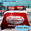Custom Name Arse-nal Football Crest Bedding Set 3pcs, Bedding Set Including 1pc Duvet Cover And 2pcs Pillowcases for Bedroom, Dormitory Gift