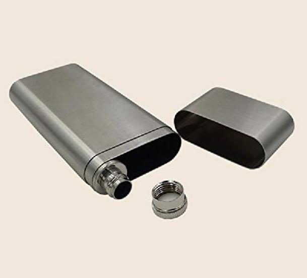 Bestler Skittle Bottle 2oz Portable Whiskey Bottle Flask Cigar Case for 2 Cigars FLAT