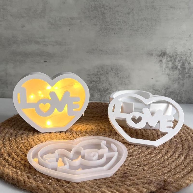 Silicone Mould Mother's Day Silhouettes Molds Plasters Molds Heart Casting Molds for Wedding Home Decoration
