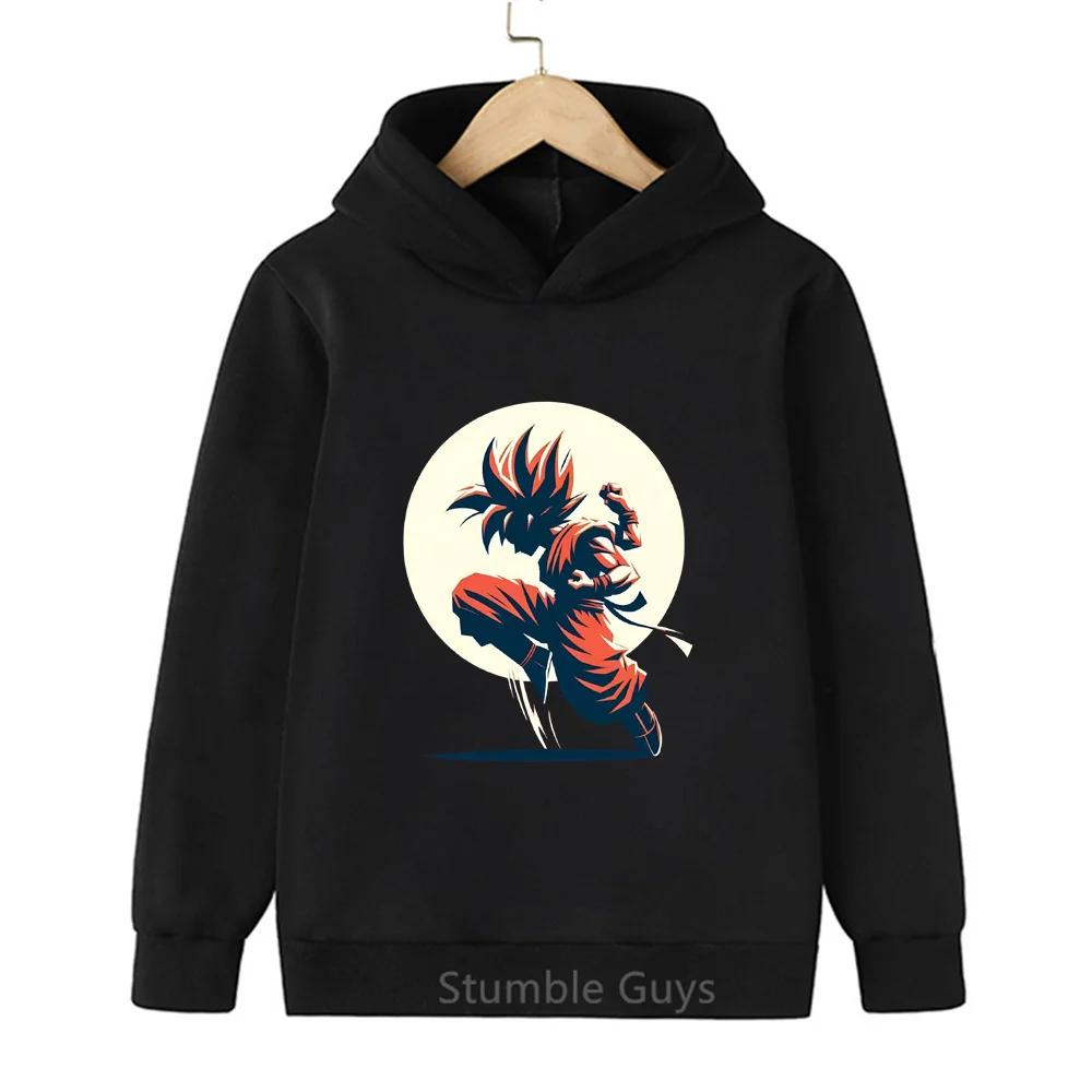 Boys DBZ Hoodie Spring Autumn Goku Vegeta Super Saiyan Kakarot Girls Clothes Sweatshirt