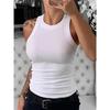 Frauen Solide Rundhals Gerippte Tank Top Leibchen Frauen Sommer Grundlegende Elastische Tank Top O Neck Solide Tank Top