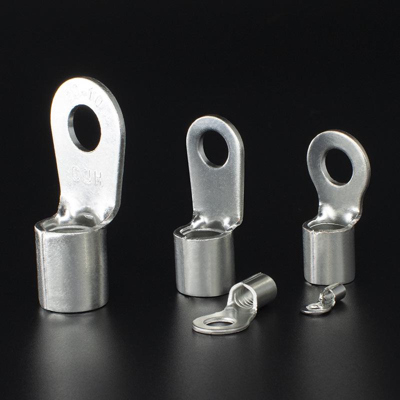 CJH RNB5.5-8/10/12 Red Copper Terminals, 0.9mm Thick, 1000 Pcs, Cold Press Round Bare Copper Lug