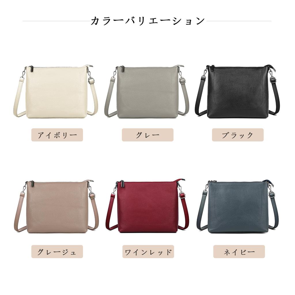 MFFOR Women's Genuine Leather Shoulder Bag, Crossbody Bag, Large Capacity, Soft, Lightweight, ShoulderCrossbody Bag, Casual, Commuting, Simple,