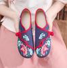 Women's Spring & Autumn Canvas Flats with Morning Glory Embroidery
