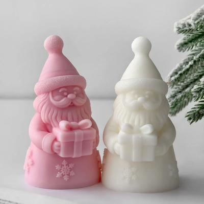 Santa Claus Gift Box Silicone Mold Handmade Aroma Candle Gypsum Resin Mould Christmas Soy Wax Candle Making Supplies