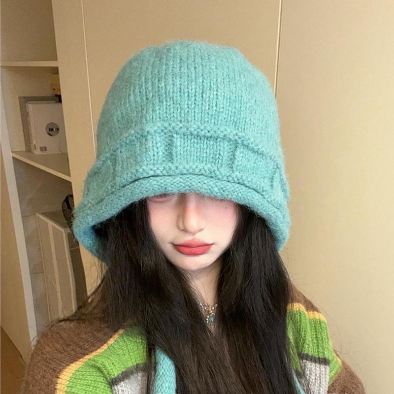 Woolen Knit Hat For Women With Windproof Warmth For Outdoor Activities