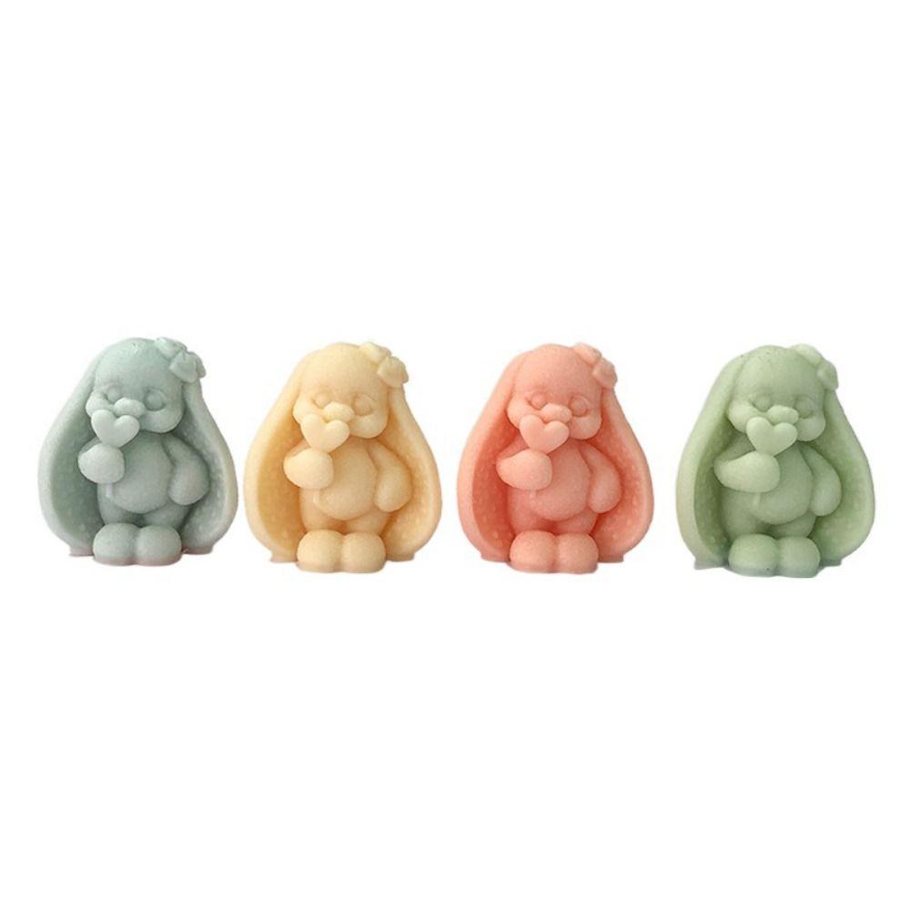 3D Rabbit Silicone Mold Soft Rabbit Candle Mold Gypsum Mould  For Chocolate Cake Pudding