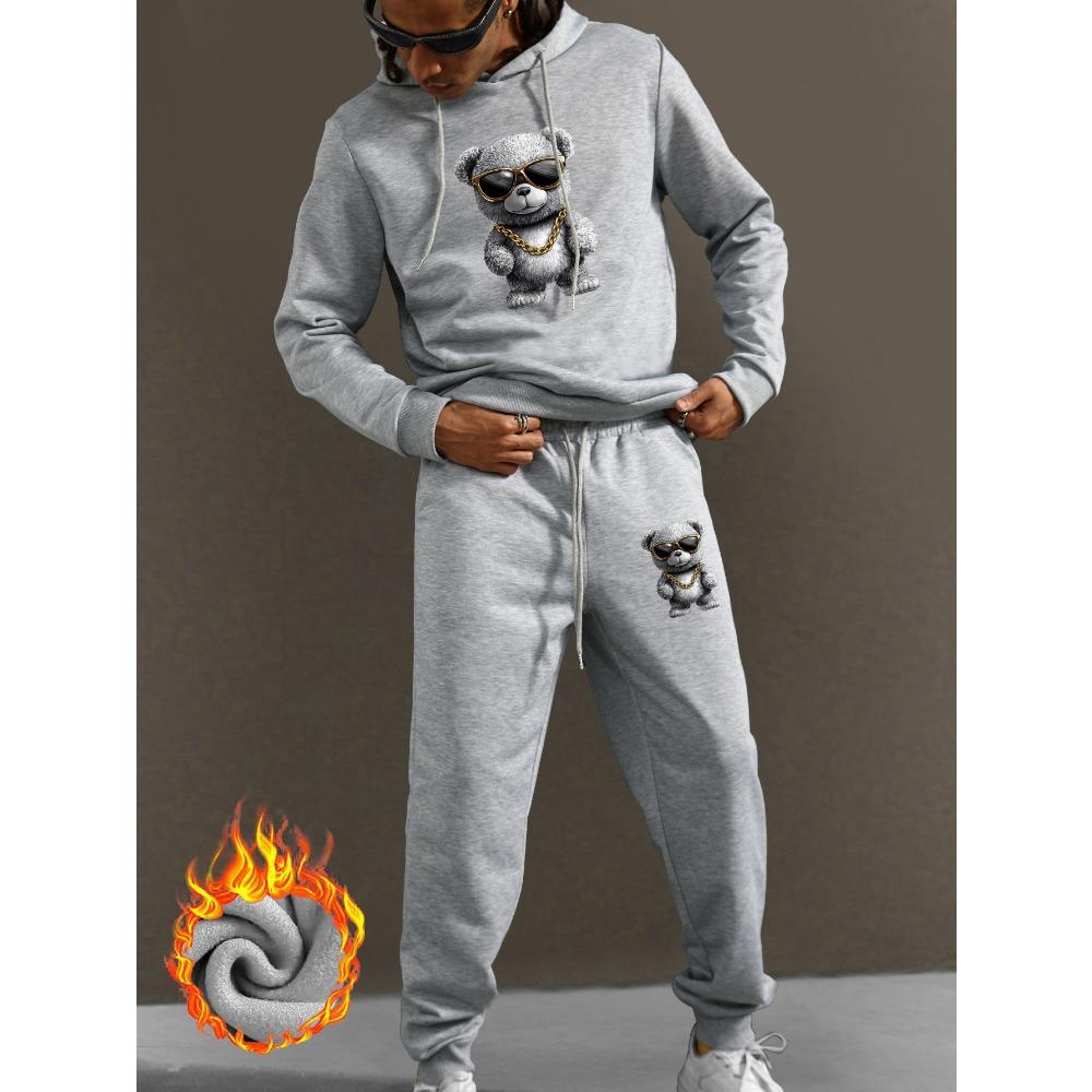 

Мужской повседневный спортивный костюм из полиэстера, толстовка с капюшоном, стандартной посадки, с карманами, из слегка тянущейся трикотажной ткани XXXL