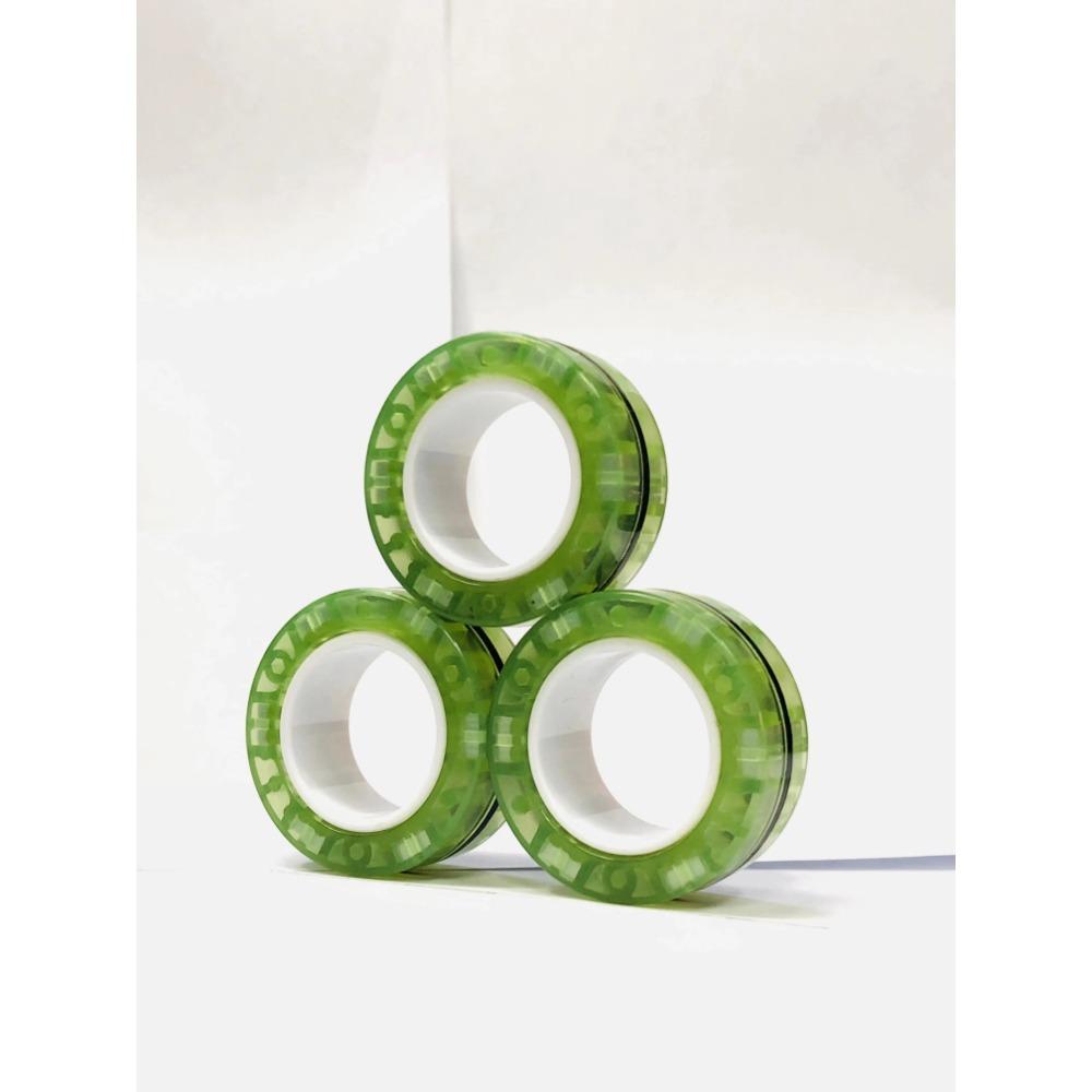 3pcs Finger Magnetic Rings Colorful Fidget Toy Set Adult Magnets Spinner Rings for Relieve Stress Anxiety Relief Therapy