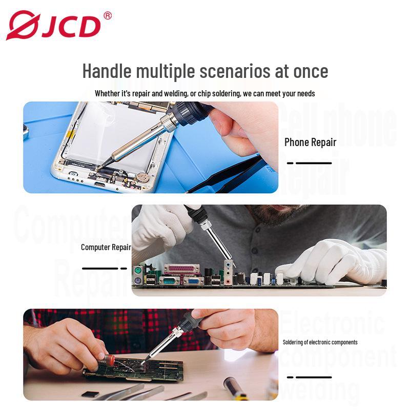JCD Smart Electric Soldering Iron & Hot Air Gun Kit with Digital Display - Inner Heating & High Power 8898 Model.