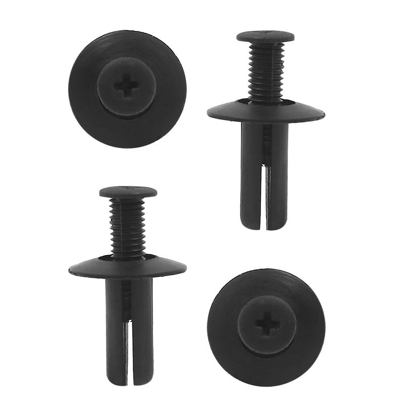 X Autohaux 8mm Hole Plastic Rivets Fastener Fender Bumper Push Pin Clips Black 8mm x 20mm x 20mm