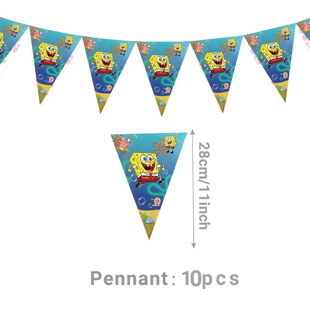 SpongeBob Birthday Party Disposable Tableware Set: Plates, Cups, Napkins, Cartoon Decorations for Girls