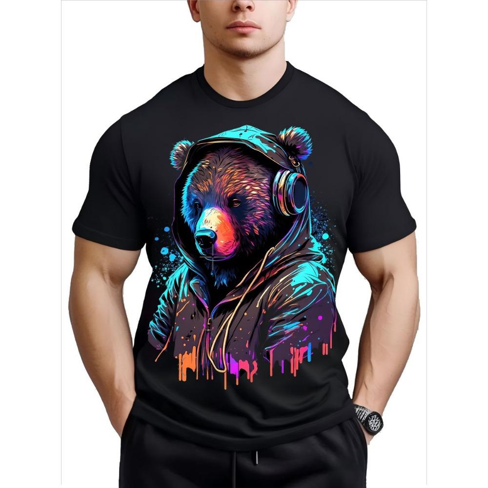 Summer Men's 3D Digital Printing, Casual and Comfortable Versatile Men's Round Neck Short Sleeved Shirt