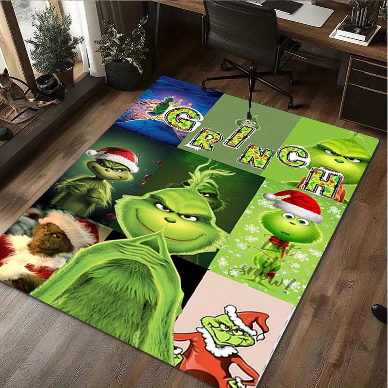 Covor Crăciun Grinch Covor Decorativ de Birou Pentru Sufragerie Dormitor Preș de Ușă Covor de Podea Covor pentru Zona Scaunului de Calculator cadou perfect de sărbători