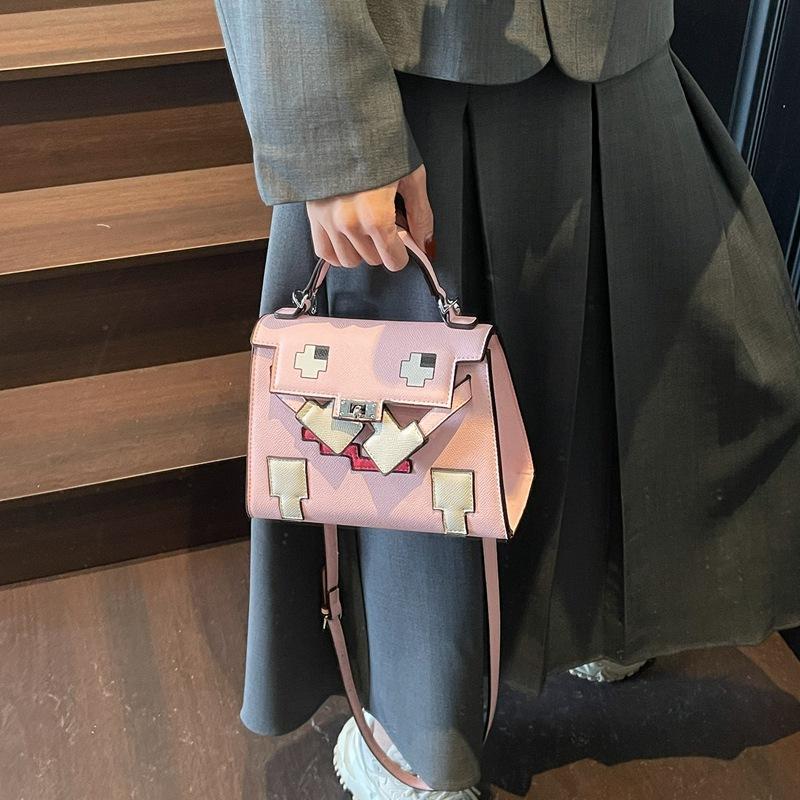 New Fashion Robot Mix and Match Contrasting Colors Portable Shoulder Messenger Women's Bag